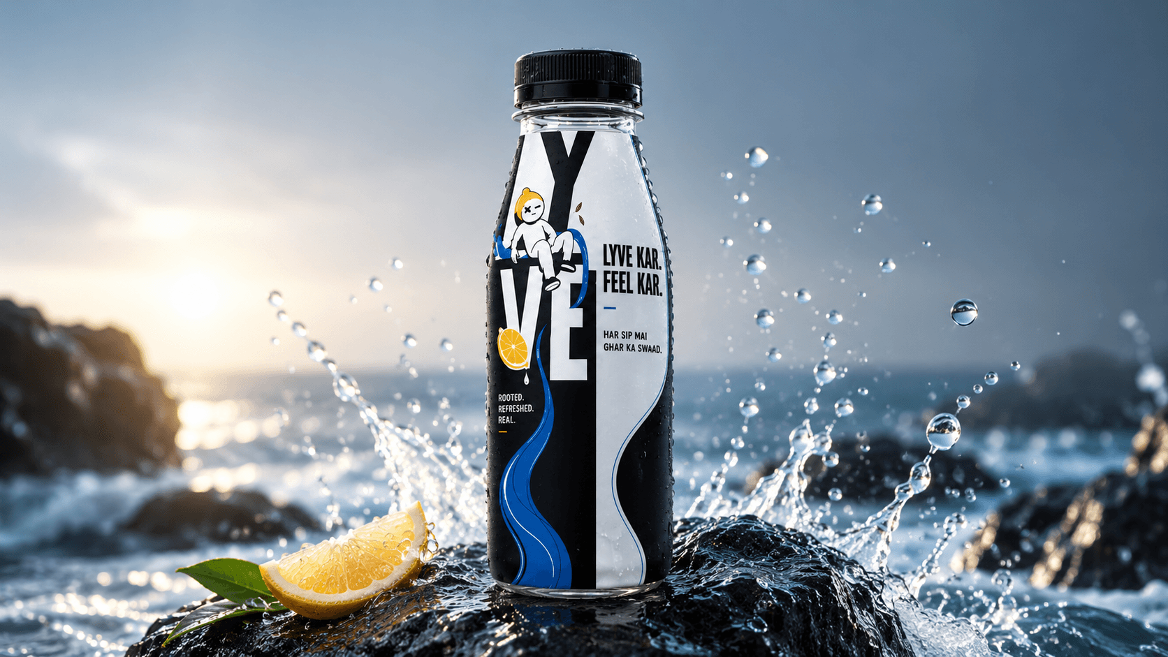 LYVE Nimbu + Jeera bottle graphic side view